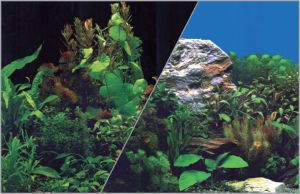 Zolux Tło akwariowe dwustronne 0.3 x 15 m - rośliny czarne/rośliny niebieskie 1