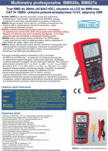 Brymen Multimetr profesjonalny TRMS, Temp, dual LCD, USB, BM827s Brymen 2
