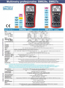 Brymen Multimetr TRMS, AC+DC, T1, T2, dual LCD, USB, Brymen BM829s 4