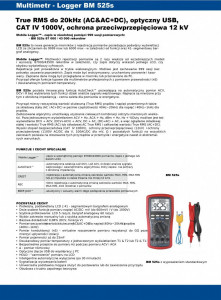 Brymen Multimetr-logger/rejestrator (87000pom), TRMS, USB/RS232C, BM525s Brymen 2