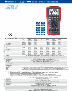 Brymen Multimetr-logger/rejestrator (87000pom), TRMS, USB/RS232C, BM525s Brymen 3