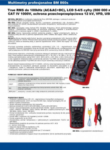 Brymen Multimetr TRMS, VFD, %4~20mA, dBm, T1/2, USB, BM869s 3
