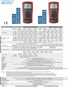 Brymen Multimetr TRMS, VFD, %4~20mA, dBm, T1/2, USB, BM869s 4
