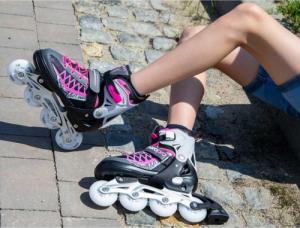 Rolki Enero Led z wymienną płozą regulowane czarne r. 34-37 5