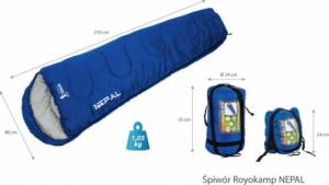 Royokamp  ŚPIWÓR NEPAL NIEBIESKI 210X80X50CM KOMPRESJA ROYOKAMP 12