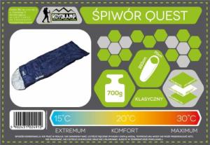 Royokamp  ŚPIWÓR TURYSTYCZNY QUEST 200X70CM NIEBIESKI ROYOKAMP 12