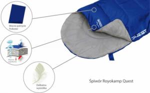 Royokamp  ŚPIWÓR TURYSTYCZNY QUEST 200X70CM NIEBIESKI ROYOKAMP 7