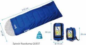 Royokamp  ŚPIWÓR TURYSTYCZNY QUEST 200X70CM NIEBIESKI ROYOKAMP 10