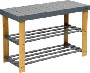 DWM ŁAWKA REGAŁ NA BUTY MILOS Z PÓŁKAMI- SZARY 3