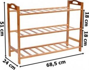 DWM BAMBUSOWY REGAŁ NA BUTY 3 PÓŁKI 6