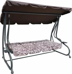 DWM OGROMNA HUŚTAWKA OGRODOWA SIEDZISKO PLECIONKA 2X1 BRĄZOWA 2
