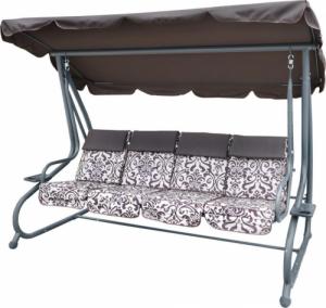 DWM OGROMNA HUŚTAWKA OGRODOWA SIEDZISKO PLECIONKA 2X1 BRĄZOWA 3