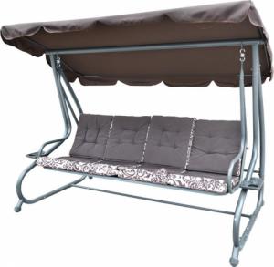 DWM OGROMNA HUŚTAWKA OGRODOWA SIEDZISKO PLECIONKA 2X1 BRĄZOWA 4