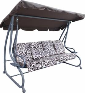 DWM OGROMNA HUŚTAWKA OGRODOWA SIEDZISKO PLECIONKA 2X1 BRĄZOWA 5