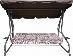 DWM OGROMNA HUŚTAWKA OGRODOWA SIEDZISKO PLECIONKA 2X1 BRĄZOWA 7