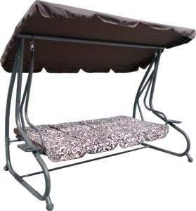 DWM OGROMNA HUŚTAWKA OGRODOWA SIEDZISKO PLECIONKA 2X1 BRĄZOWA 8