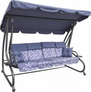 DWM OGROMNA HUŚTAWKA OGRODOWA SIEDZISKO PLECIONKA 2X1 SZARA 3