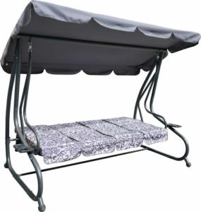 DWM OGROMNA HUŚTAWKA OGRODOWA SIEDZISKO PLECIONKA 2X1 SZARA 4