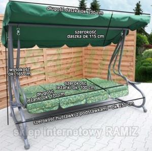 DWM OGROMNA HUŚTAWKA OGRODOWA SIEDZISKO PLECIONKA 2X1 SZARA 6