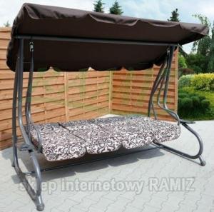 DWM OGROMNA HUŚTAWKA OGRODOWA SIEDZISKO PLECIONKA 2X1 SZARA 8