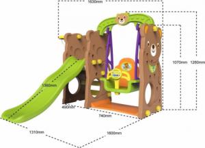 DWM ZJEŻDŻALNIA HUŚTAWKA KOSZYKÓWKA 3W1 MISIU 2