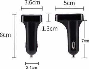 Transmiter FM Retoo TRANSMITER FM BLUETOOTH ŁADOWARKA MP3 2xUSB SD LCD 14