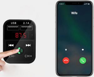 Transmiter FM Retoo TRANSMITER FM BLUETOOTH ŁADOWARKA MP3 2xUSB SD LCD 8