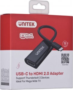 Adapter USB Unitek USB-C - HDMI Czarny  (V1421A) 3