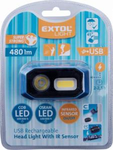 Latarka czołowa Extol Latarka czołowa 480 lm regulacja kąta czujnik ruchu USB Extol 7