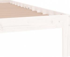 vidaXL Rama łóżka, biała, drewno sosnowe, 75x190 cm, pojedyncza 6