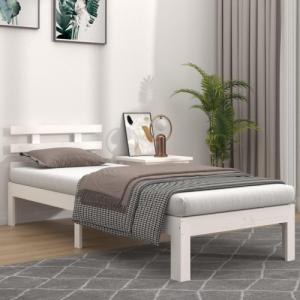 vidaXL vidaXL Rama łóżka, biała, lite drewno, 75x190 cm, pojedyncza 1