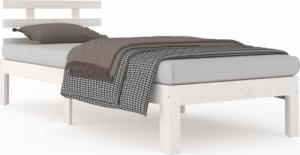 vidaXL vidaXL Rama łóżka, biała, lite drewno, 75x190 cm, pojedyncza 2
