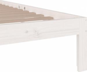 vidaXL vidaXL Rama łóżka, biała, lite drewno, 75x190 cm, pojedyncza 6