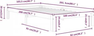 vidaXL vidaXL Rama łóżka, biała, lite drewno sosnowe, 100 x 200 cm 7