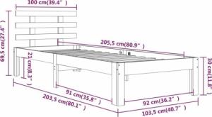 vidaXL vidaXL Rama łóżka, lite drewno, 100 x 200 cm 7
