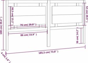 vidaXL vidaXL Wezgłowie łóżka, miodowy brąz, 185,5x4x100 cm, lita sosna 6
