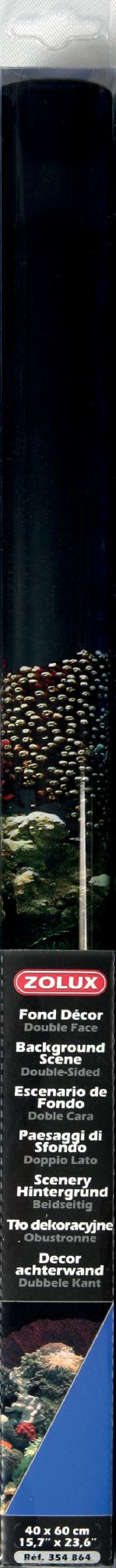 Zolux Tło akwariowe dwustronne 40 x 60 cm - koralowiec/niebieskie 1