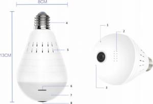 Kamera IP Retoo KAMERA WiFi IP MONITORING 360 W ŻARÓWCE LED AUDIO 16