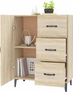 vidaXL Komoda, dąb sonoma, 69,5x34x90 cm 4