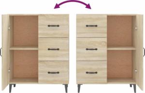 vidaXL Komoda, dąb sonoma, 69,5x34x90 cm 8