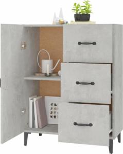 vidaXL vidaXL Komoda, szarość betonu, 69,5x34x90 cm, materiał drewnopochodny 4