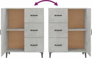 vidaXL vidaXL Komoda, szarość betonu, 69,5x34x90 cm, materiał drewnopochodny 8