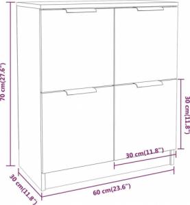vidaXL Komoda, biała, 60x30x70 cm, materiał drewnopochodny 8