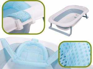 DWM WANIENKA WANNA DLA DZIECI SKŁADANA TURYSTYCZNA + TERMOMETR I PODUSZKA NIEBIESKA 2