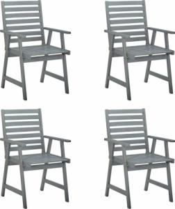 vidaXL vidaXL Ogrodowe krzesła stołowe, 4 szt., szare, lite drewno akacjowe 1