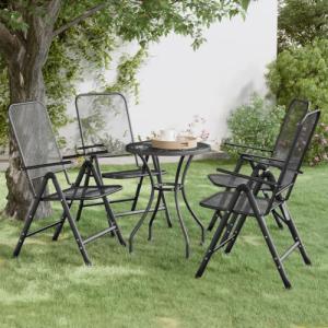 vidaXL vidaXL Składane krzesła ogrodowe, 4 szt., antracytowe, metalowa siatka 1