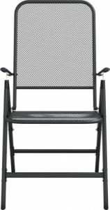 vidaXL vidaXL Składane krzesła ogrodowe, 2 szt., antracytowe, metalowa siatka 4
