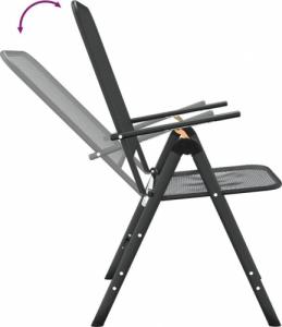 vidaXL vidaXL Składane krzesła ogrodowe, 2 szt., antracytowe, metalowa siatka 7