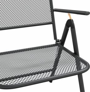 vidaXL vidaXL Składane krzesła ogrodowe, 2 szt., antracytowe, metalowa siatka 8