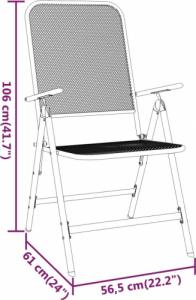 vidaXL vidaXL Składane krzesła ogrodowe, 2 szt., antracytowe, metalowa siatka 9